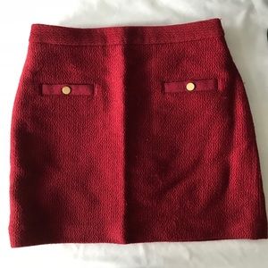 Club Monaco red wool skirt